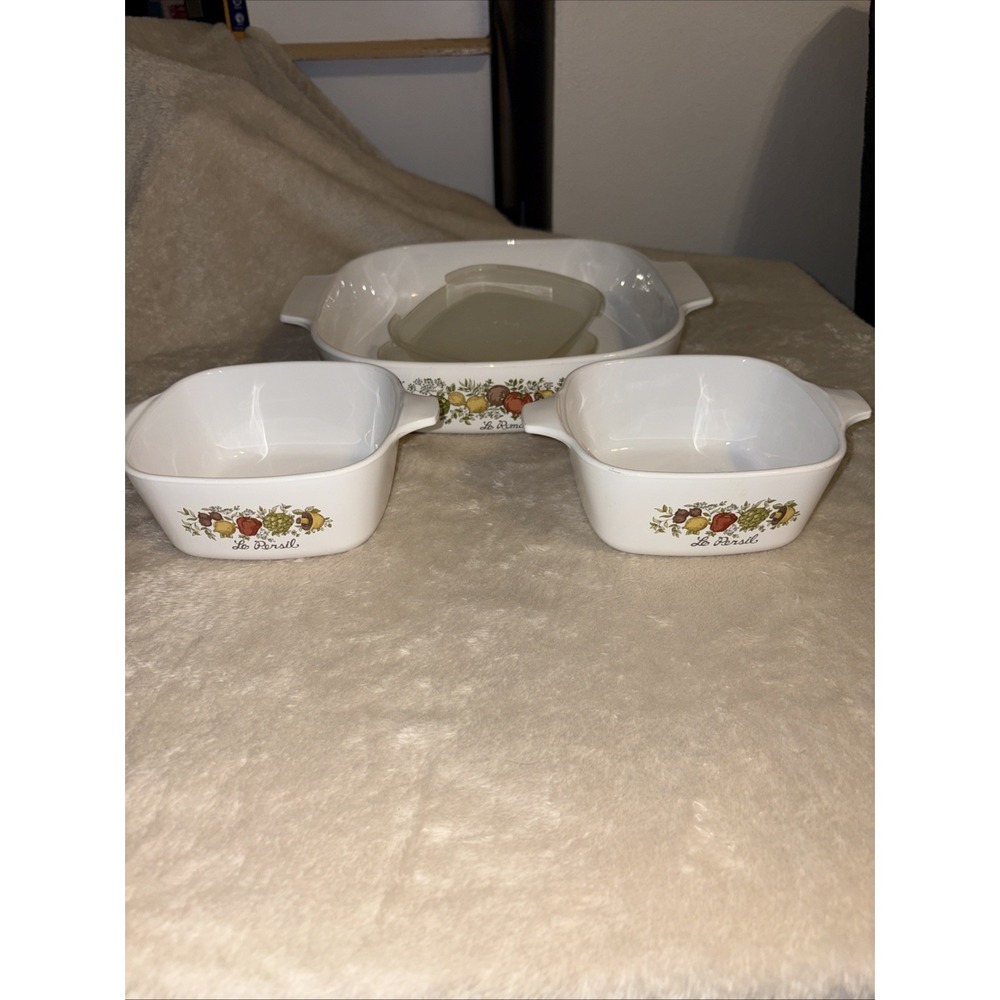 Corning Ware Spice of Life Le Persil 2 x P-43-B Dish &  1 x A-10-B Le Romarin